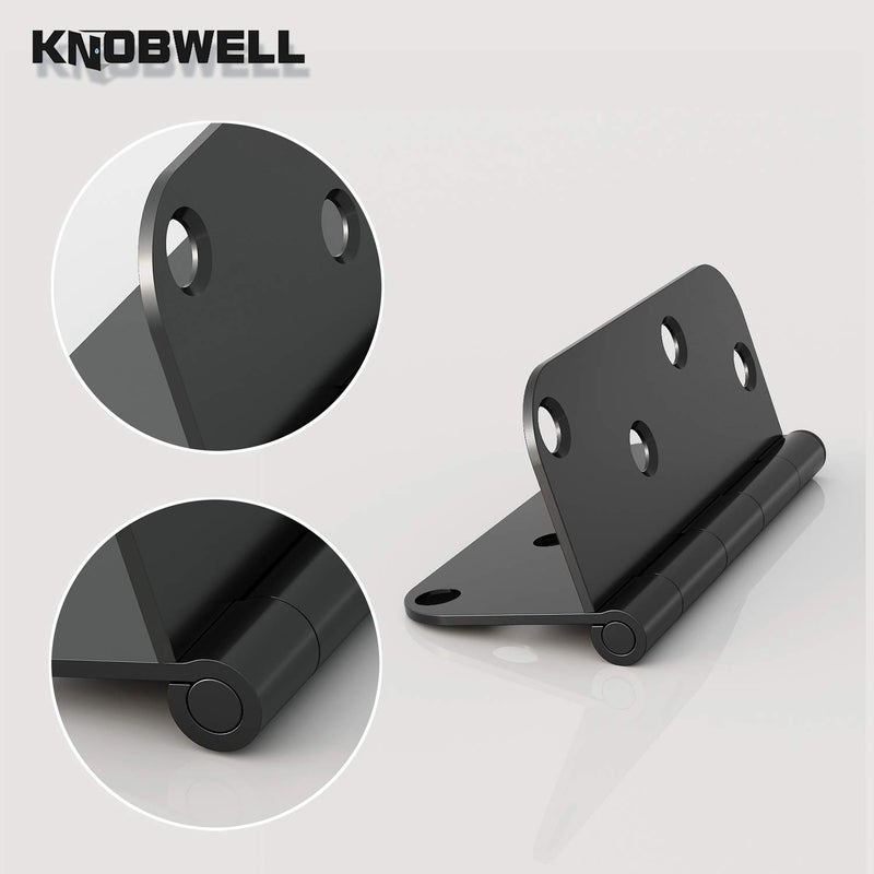 KNOBWELL No Squeak Matte Black Door Hinges 6 Pack, 4 X 4 Inch Interior Door Hinges with 5/8" Radius in Black, Heavy Duty - Image 2